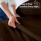 ARlinen Full XL Sheet Set, 4 Piece Egyptian Cotton, 10-Inch Deep, Chocolate - Image 4