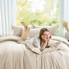 FUANNA King Comforter Set 7 Pieces, Luxury Bed in a Bag Soft Bedding Sets - Image 5