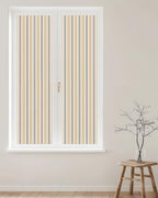 Window Privacy Film Frosted, Beige Striped Reusable Static Cling Window Tints, Modern Farmhouse Vertical Stripes Heat Control Windows Films for Offices, Balcony, 29.5 x 118 Inches - Image 2