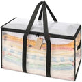Transparent PP Woven Storage Bag,Large Moving Bags with Tag Pocket,Wear-resistant Laundry Bags for Clothes,Bedding,Quilt,Blankets,29x17x13in (3) by Unknown
