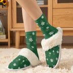 Fuzzy Slippers for Women Washable Cotton Slippers with Crew Socks - Image 2