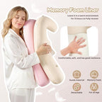 FLORICH Memory Foam Kids Travel Pillow, Car Sleeping Pillow, F-Shape Car Pillows for Adults and Children, Traveling Car Pillow for Kids with Removable Pillowcase (Dark Beige) - Image 5