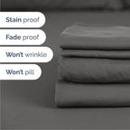 Cal King 6 Piece Bed Sheet Set - Breathable & Cooling Sheets - Charcoal - Image 5