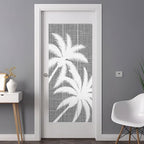 Window Privacy Film Frosted, Black Grey Tropical Tree Non-Adhesive Static Cling Window Tint, Summer Coastal Palm Trees Insulated Windows Frosted Films for Living Room, 35.4 x 78.7 Inches - Image 3