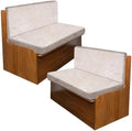 molasofa Leather Like RV Dinette Cushion Covers, RV Booth Seat Cover Stretchable Camper Cushion Couch Covers Washable Slipcovers for Camper Car Bench (2 Bench Cover & 2 Backrest Cover, Beige-New-02) by Molasofa