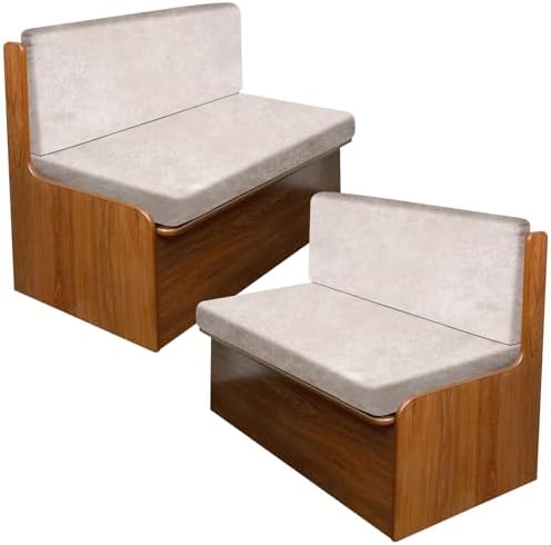 molasofa Leather Like RV Dinette Cushion Covers, RV Booth Seat Cover Stretchable Camper Cushion Couch Covers Washable Slipcovers for Camper Car Bench (2 Bench Cover & 2 Backrest Cover, Beige-New-02) by Molasofa