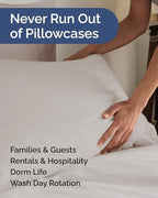 Queen Pillow Cases - 6 Pack Soft Pillowcase Covers - 20" x 30" (Light Grey) - Image 5