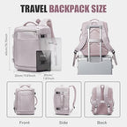 suwasp Travel Backpack with Toiletry Bag Set for Women Men,Ryanair Backpack 40x30x20CM Airline Approved Personal Item Travel Bag, Carry On Backpack Fits 14 Inch Laptop, 180° Opening, Light Purple - Image 7