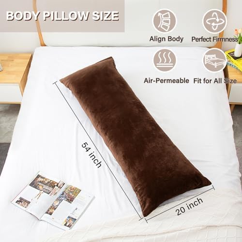1 MIDDLE ONE Body Pillow, Memory Foam Body Pillows for Adults Sleeping, Long Pillow for Bed, Big Large Firm Full Body Pillow for Side Sleeper, 20x54 Inch, Coffee - Image 3