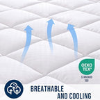 OLANLY Twin XL Quilted Fitted Mattress Pad, Down Alternative Fill, White - Image 4