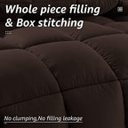 HYLEORY All Season King Size Bed Comforter - Cooling Down Alternative Quilted Duvet Insert with Corner Tabs - Winter Warm - Machine Washable - Brown - Image 2