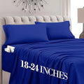 Mocassi Twin XL Size 4-Piece Bed Sheet Set - 1800 Premium Hotel Quality Microfiber 18-24 Inches Extra Deep Pocket Fitted Sheet- Luxury Soft, Breathable, Wrinkle, and Fade Resistant, Imperial Blue by MocassiLuxuryBedding