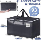 StorageRight Heavy Duty Moving Boxes-Moving Bags with Zipper, Reinforced Handles and Tag Pocket-Collapsible Moving Supplies-Totes for Storage Great for moving, Storage and Travel 93L(Gray-10 Pack) - Image 2