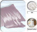 Suatien Mulberry Silk Pillow Cases 2 Pack Standard Size, Lavender - Image 2