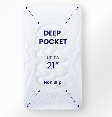 SLEEP ZONE Cooling Twin Mattress Topper for Single Bed, Premium Zoned Cool Mattress Pad Cover, Padded Mattress Protector Breathable Washable, Deep Pocket 8-21" (White, Twin) - Image 4