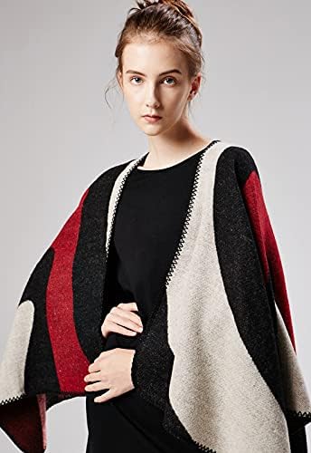 Immerguter Womens Shawl Wraps Sweater Poncho Cape for Winter - Image 2