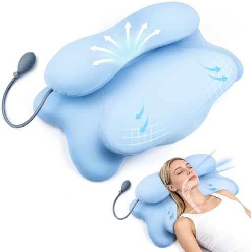 Adjustable Cervical Neck Pillow for Neck Pain Relief, Memory Foam Pillow with Cooling Ice Silk Cover, Ergonomic Neck Support for Sleep Apnea, Side Sleeper Pillow by EZESOESSENTIALSKINCARE