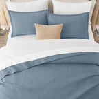 IR Imperial Rooms Twin Quilt Bedding Set Washed Blue Bedspread Wave - Image 4