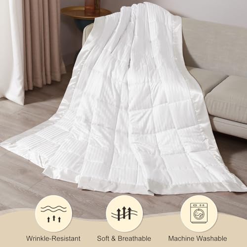 downluxe Down Alternative Blanket for Bed, Glass Beads, King, White - Image 6