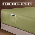 Elegant Comfort 1500 Premium Quality 6-Piece Bed Sheet Set - 18-24 Inch Extra Deep Pocket, Smart Storage Pockets, Wrinkle Free Ultra Soft 6PC Extra Deep Pocket Sheets, California King, Green - Image 6