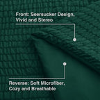 Love's cabin Seersucker Dark Green Full Comforter Set, 7-Piece Bed in a Bag - Image 5
