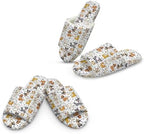 Jeiento Animal Cat Pattern Slippers for Women Lady Open Toe Slippers Soft Cushion Slip Resistant Spa Slipper for Hotel,Cozy Home Shoes by Jeiento