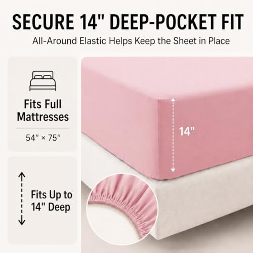CozyLux Full Size Comforter Sets Pink - 7 Pieces Bed in a Bag - Image 4
