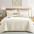 IR Imperial Rooms Quilts Queen Size Bedding Set Ivory Bedspread Wave by IRImperialRooms