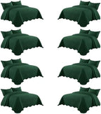 Imperial Rooms King Quilt Emerald Leaf 8 Pack for Hotel Guest Bedroom by IRImperialRooms