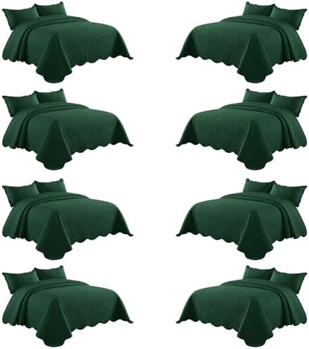 Imperial Rooms King Quilt Emerald Leaf 8 Pack for Hotel Guest Bedroom by IRImperialRooms