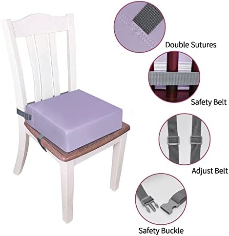 Toddler Booster Seat for Dining Table, PU Washable Double Safe Straps - Image 4