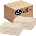 CULVE Bulk Twin Microfiber Flat Sheets Only, 6 Pack (66x96,Beige) by Culve