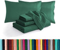 Elegant Comfort Luxury Soft 1500 Premium Hotel Quality Microfiber Wrinkle and Fade Resistant Cozy 6-Piece Bedding Set, Easy All Around Elastic Fitted Sheet, Deep Pocket, King, Hunter Green by ELEGANTCOMFORT