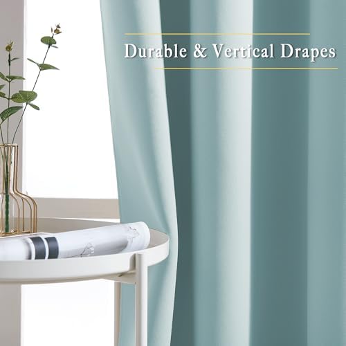 NICETOWN Room Darkening Curtains for Living Room 84 inches Long - Sky Blue Grommet Room Darkening Window Treatments Sound Reducing Drapes for Bedroom, 2 Panels, W52 x L84 - Image 5