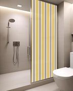 Window Privacy Film Frosted, Yellow Brown Striped Static Cling Door Window Covering, Modern Farmhouse Vertical Stripes UV Blocking Windows Film for Office, Hotel, Bedroom, 29.5 x 78.7 Inches - Image 3