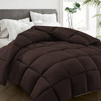 HYLEORY All Season King Size Bed Comforter - Cooling Down Alternative Quilted Duvet Insert with Corner Tabs - Winter Warm - Machine Washable - Brown by HYLEORY-YourBeddingExpert