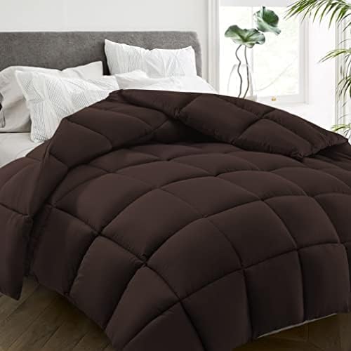 HYLEORY All Season King Size Bed Comforter - Cooling Down Alternative Quilted Duvet Insert with Corner Tabs - Winter Warm - Machine Washable - Brown by HYLEORY-YourBeddingExpert