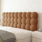 Upholstered Headboard Queen Bed Headboard Pillow Teddy Fleece Wall Mounted Resting Back Support Bolster Cushion for Sitting in Bed, Snowball Foldable Backrest for Bedroom Daybed, Brown 63x24x8 Inch by Unknown