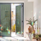 Green Solid Color Window Privacy Film Rainbow Static Cling Stain Glass Window Film for Glass Door, Decorative Heat Blocking Sunroof Decal Sticker for Car Home 29.5"x118" Aesthetics Contemporary Luxury - Image 3