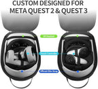 sarlar Carrying Case for Meta Quest 3S/Quest 3/Quest 2 VR Headset, Controller, Original Head Strap, Carbon Fiber Hard Shell Pouch with Lightweight Portable Protection for Travel Storage - Image 2