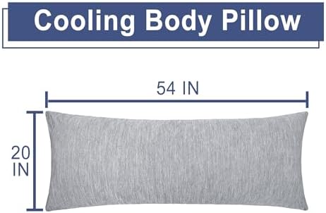 DWCN Cooling Body Pillow for Adults, 20x54 Inch Light Grey - Shredded Memory Foam Body Pillow with Removable & Adjustable Filling, Full Body Support for Side Sleepers, Pregnancy & Pain Relief - Image 6