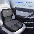 Coverado [Upgraded] Car Seat Cushion and Lumbar Support Pillow One Piece, Memory Foam Ergonomic Back Support Driving Seat Cushion for Back Pain, Non-Slip Washable Cushion for Car, Driver, Office - Image 2