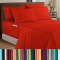 Elegant Comfort 1500 Premium Quality 6-Piece Bed Sheet Set - 18-24 Inch Extra Deep Pocket, Smart Storage Pockets, Wrinkle Free Ultra Soft 6PC Extra Deep Pocket Sheets, Queen, Red by ELEGANTCOMFORT