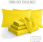 Elegant Comfort Luxury Soft 1500 Premium Hotel Quality Microfiber Wrinkle and Fade Resistant Cozy 6-Piece Bedding Set, Easy All Around Elastic Fitted Sheet, Deep Pocket, Full, Yellow - Image 4