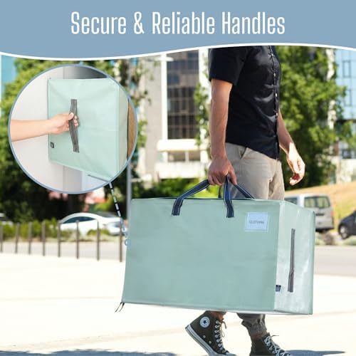 VENO 6 Pack Extra Large Heavy Duty Moving Bags with Wide Opening & Reinforced Handles, Reusable Storage Tote Bags with Strong Zippers for Clothes, College Dorm Essentials & Moving Supplies - Image 5