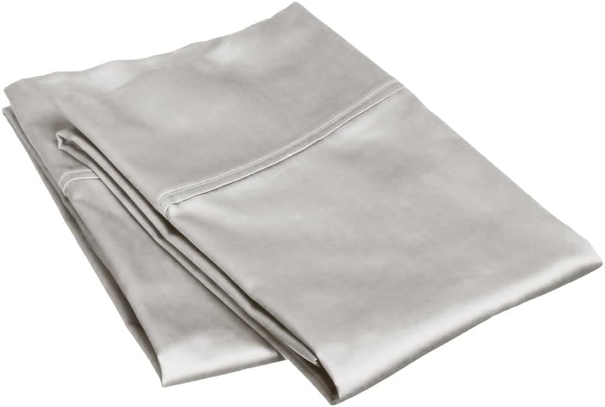 100% Pima Cotton Pillowcases – 800 Series, Ultra Soft & Cooling, Twin/Queen 20"x30", Set of 2 – Silver Grey, Hotel Luxury Quality, Envelope Closure, Skin & Hair Friendly by Unknown