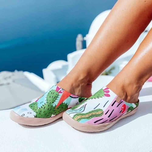UIN Slipper Woman Travel Art Painted Shoes Wide Toe Casual Home Slip On Mules Malaga - Image 2