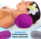 Geelin 2 Pcs Micro Bead Roll Pillow Bolster Neck Support,Purple.Grey - Image 6