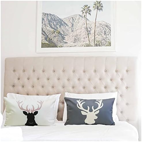 Deer Throw Pillow Covers Elk Lumbar Pillow Cover Deer Pillow Cases Oblong Rectangle Animal Moose Pillowcase Cotton Linen Decorative Cushion Covers for Couch Bed Sofa 12x20 Set of 4 - Image 4
