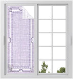 Window Privacy Film Frosted, Lavender Purple Botanical Static Cling Door Window Covering, Vintage Florals Geometric Minimalist UV Blocking Windows Film for Office, Hotel, Bedroom, 29.5 x 78.7 Inches by Unknown